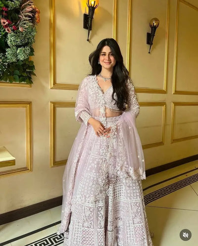 Luxe Net Lehenga with Heavy Sequins Embroidery - Festive Wear for Women