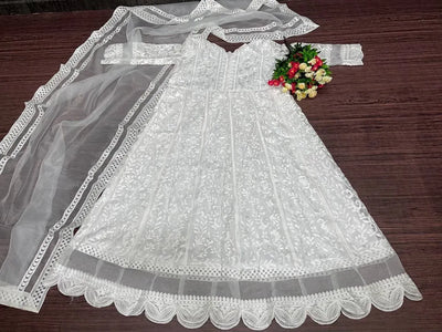 Luxe Organza Gown - Heavy Chine Work Party Wear for Women