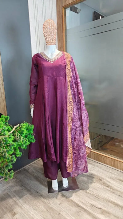 Luxe Purple Anarkali Suit - Festive Wear with Dupatta | Sizes S-XXL