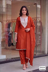 Luxe Rangoli Crush Silk Suit Set - Embroidered Party Wear for Women