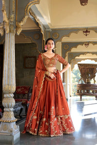 Luxe Rangoli Silk Lehenga - Elegant Festive Wear for Women