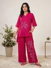 Luxe Roman Silk Co-Ord Set - Elegant Embroidery Festive Wear for Women