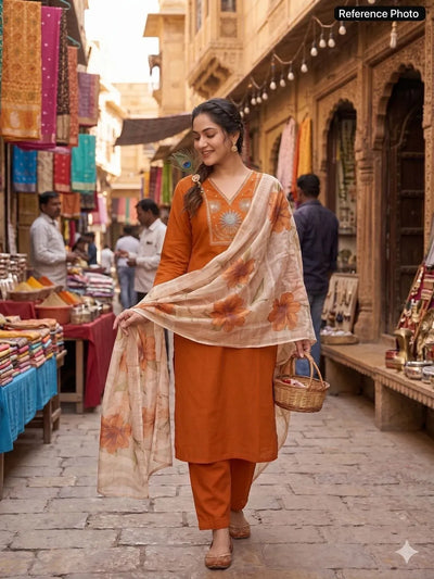 Luxe Roman Silk Suit with Heavy Chanderi Dupatta - Elegant Festive Wear for Women