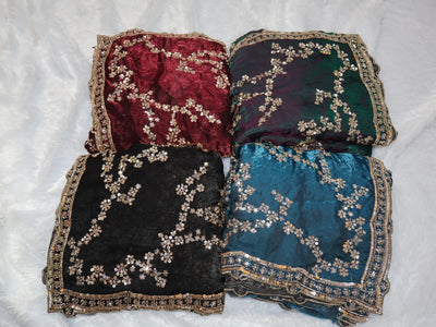 Luxe Satin Chiffon Saree with Real Beads Work for Festive Celebrations
