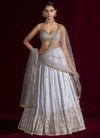 Luxe Satin Silk Lehenga - Heavy Sequins & Zari Work Party Wear for Women