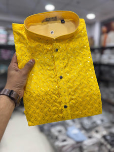 Luxe Sequin Silk Blend Kurta Pajama for Men | Festive & Party Wear