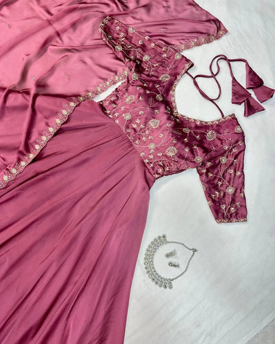 Luxe Silk Anarkali Gown - Elegant Festive Wear for Women