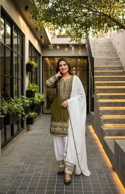 Luxe Silk Kurti Patiyala Pant Suit - Festive Wear for Women