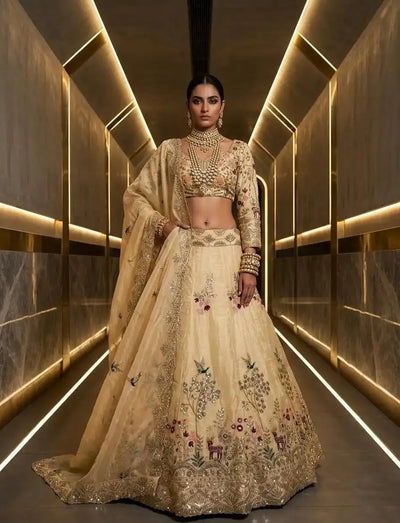 Luxe Silk Lehenga Choli - Heavy Sequins Embroidery with 4M Flare for Wedding Wear