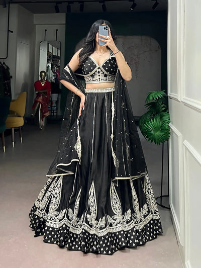 Luxe Silk Lehenga with Intricate Embroidery for Festive Wear