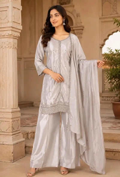 Luxe Silk Salwar Suit Set - Heavy Festive Wear for Women