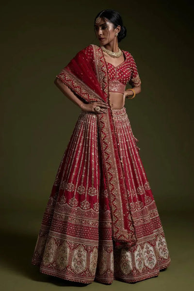 Luxe Silk Wedding Lehenga with Grand 3.75m Flair - Festive Bridal Wear