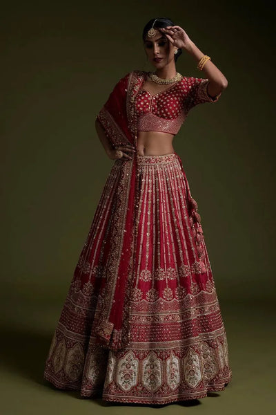 Luxe Silk Wedding Lehenga with Grand 3.75m Flair - Festive Bridal Wear