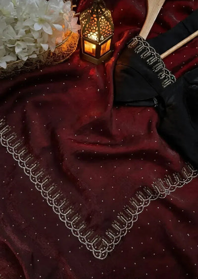 Luxe Soft Chiffon Saree - Zarkhan Hand Work for Festive Wear