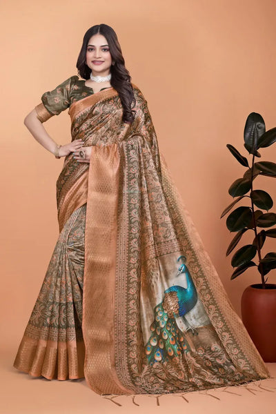 Luxe Soft Silk Saree with Majestic Peacock Pallu - Elegant Festive Wear for Women