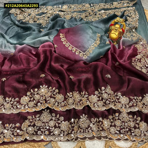 Luxe Space Silk Saree - Handcrafted Sequence & Cutdana for Festive Wear
