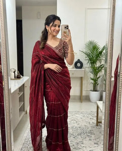 Luxe Space Silk Saree - Heavy Diamond Work Festive Wear for Women
