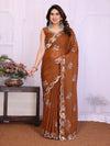 Luxe Star Georgette Saree - Elegant Embroidery Work for Women