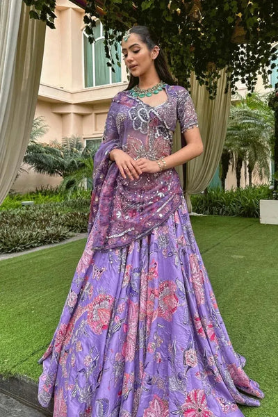 Luxe Taby Silk Lehenga Choli with Hand Mirror Work - Festive Wear