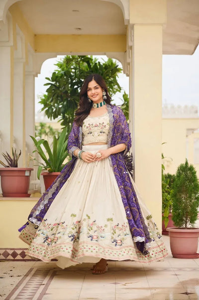 Luxe Tissue Silk Lehenga - Fully Stitched Festive Wear for Women