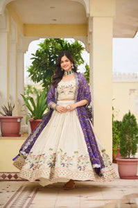 Luxe Tissue Silk Lehenga - Fully Stitched Festive Wear for Women