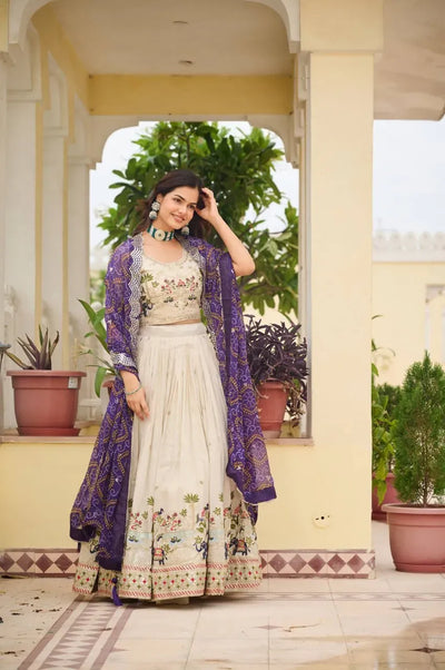 Luxe Tissue Silk Lehenga - Fully Stitched Festive Wear for Women
