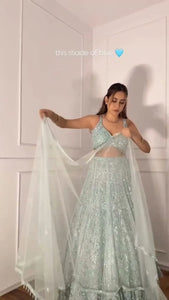 Luxe Turquoise Lehenga - Heavy Embroidery for Weddings