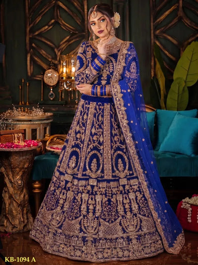 Luxe Velvet Bridal Lehenga - Heavy Embroidery Set for Women