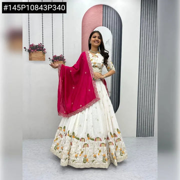 Luxe Vichitra Silk Lehenga Choli - Heavy Embroidery Festive Wear