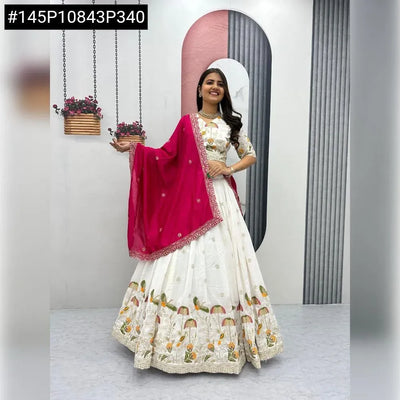 Luxe Vichitra Silk Lehenga Choli - Heavy Embroidery Festive Wear