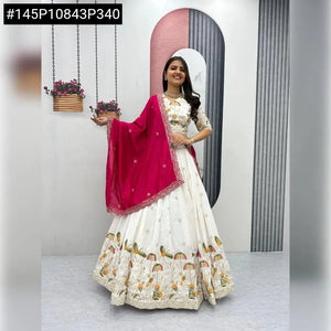 Luxe Vichitra Silk Lehenga Choli - Heavy Embroidery Festive Wear