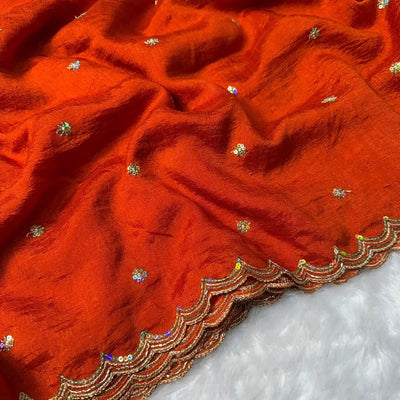 Luxe Vichitra Silk Saree with Tissue Blouse for Festive Wear