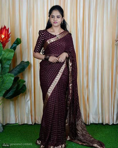 Luxe Viscose Georgette Saree with Blouse - Elegant Festive Wear for Women