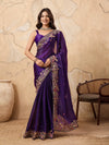 Luxe Zimmy Chu Saree - Embroidered Cutwork for Wedding & Party