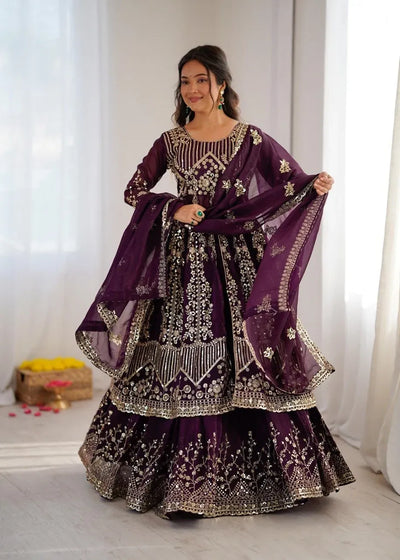 Luxurious Designer Lehenga - Heavy Embroidery Sequence Work for Wedding Season