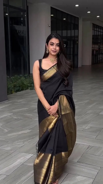 Luxurious Lichi Silk Saree - Elegant Jacquard Work for Wedding Season