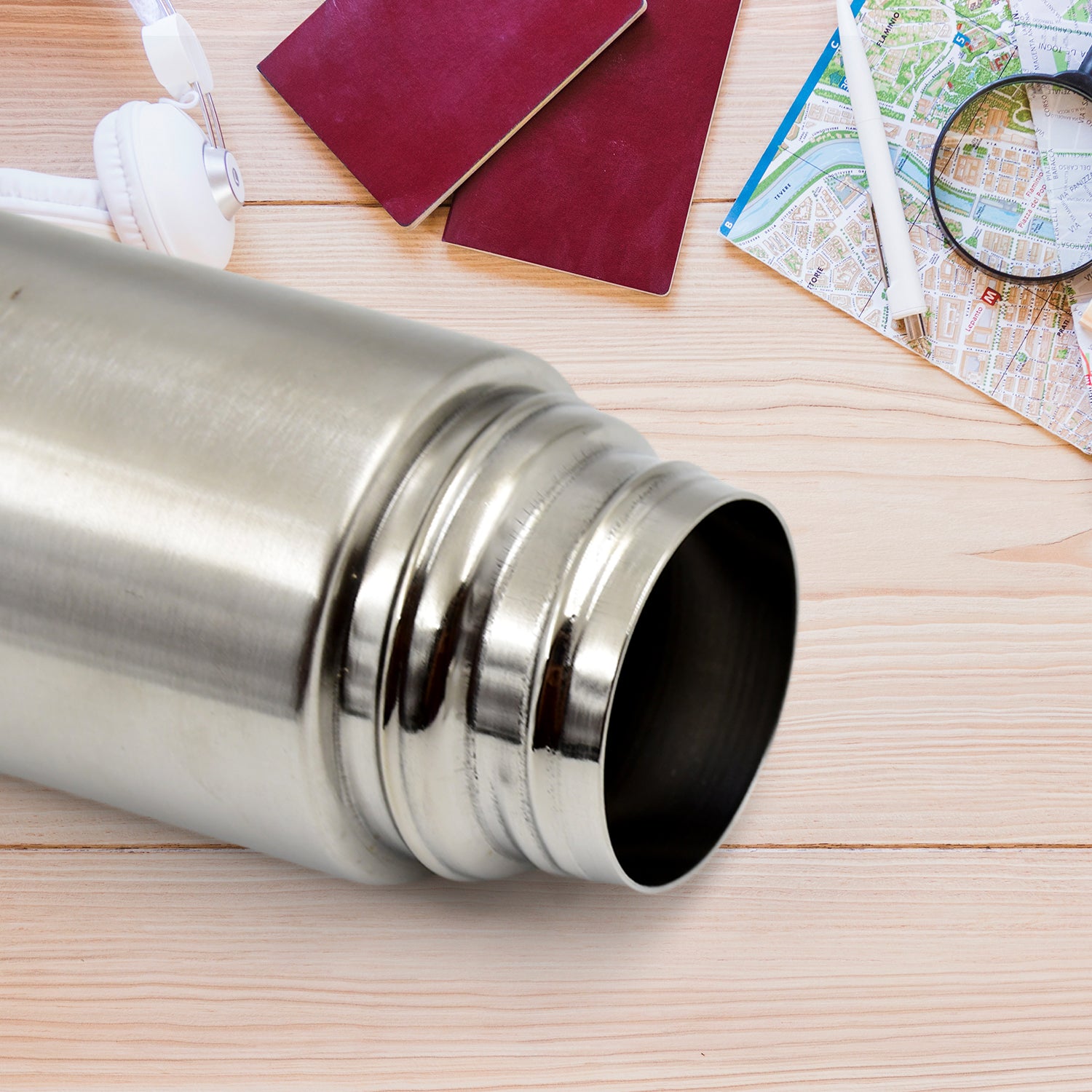 Vacuum Stainless Steel Double Wall Water Bottle (500 Ml Aprrox) - TREND BUY