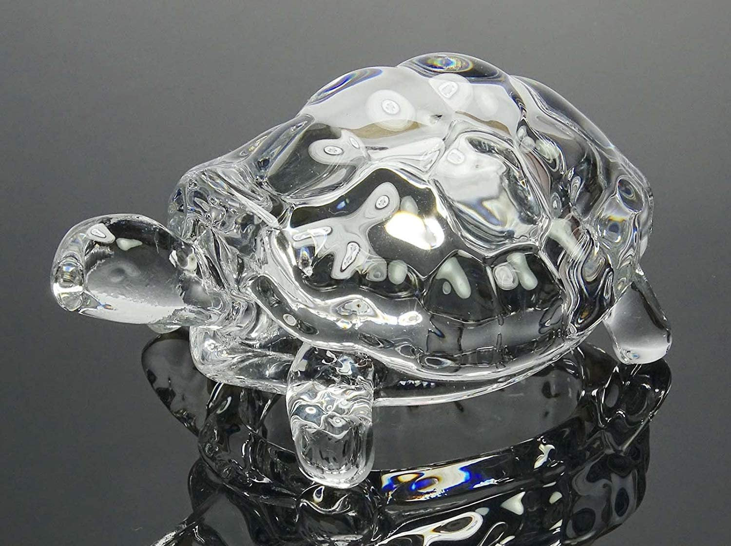 Clear crystal glass turtle-tortoise for Feng Shui and Vastu