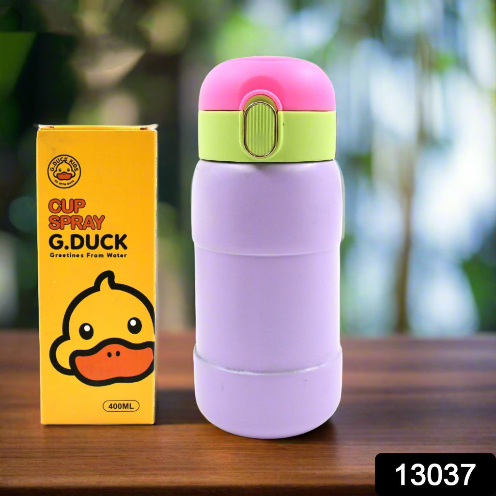 Duck stainless steel water bottle for kids & adults. Spill-proof metal thermos flask.