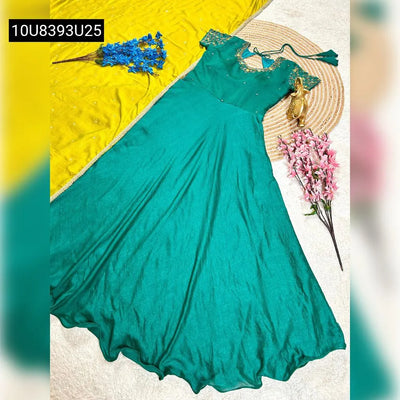 Madhuri Style Vichitra Silk Gown for Women | Party & Festive Wear