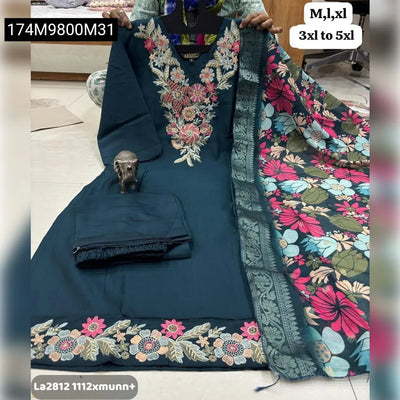 Maslin Silk Handwork Kurti Set for Women | Festive Wear