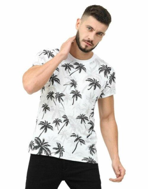 Men Aop Tree White Graphic All Over Printed Cotton Men - TREND BUY
