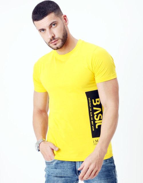 Men Basic Yellow Graphic Printed Cotton Men - TREND BUY