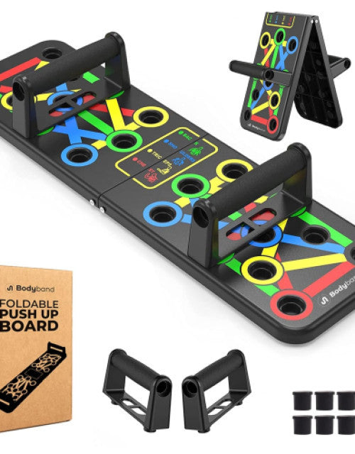 Men's pushup board and push-up bar home gym fitness equipment for upper body workout.