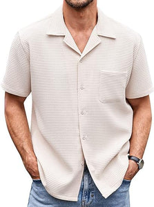 Men Regular Fit Self Design Spread Collar Casual Shirt