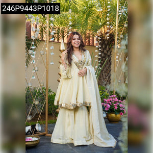 Mirror Work Chinon Anarkali Suit for Women | Festive Heavy Embroidered Party Wear