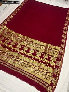 Modal Ajrakh Print Saree for Women | Festive Wear