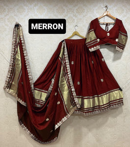 Modal Gajji Silk Lehenga Gota Work for Women | Wedding Wear