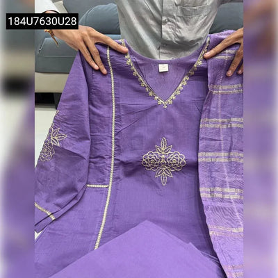 Mul Chanderi A-Line Anarkali Kurti Pant Dupatta Set for Women | Festive Wear