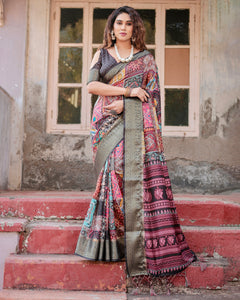 Multi-Color Banarasi Silk Saree for Women | Festive & Wedding Wear